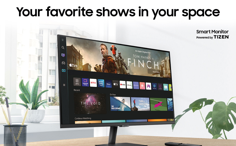 SAMSUNG 27\" M5 Full HD Smart Monitor w/ Speakers Remote 1 Billion Color Smart TV apps Samsung TV Plus & Dex - White