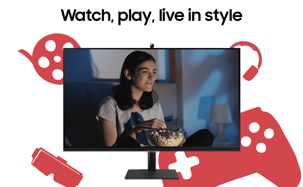SAMSUNG 32\" M5 Full HD Smart Monitor w/ Speakers Remote 1 Billion Color Smart TV apps Samsung TV Plus & Dex