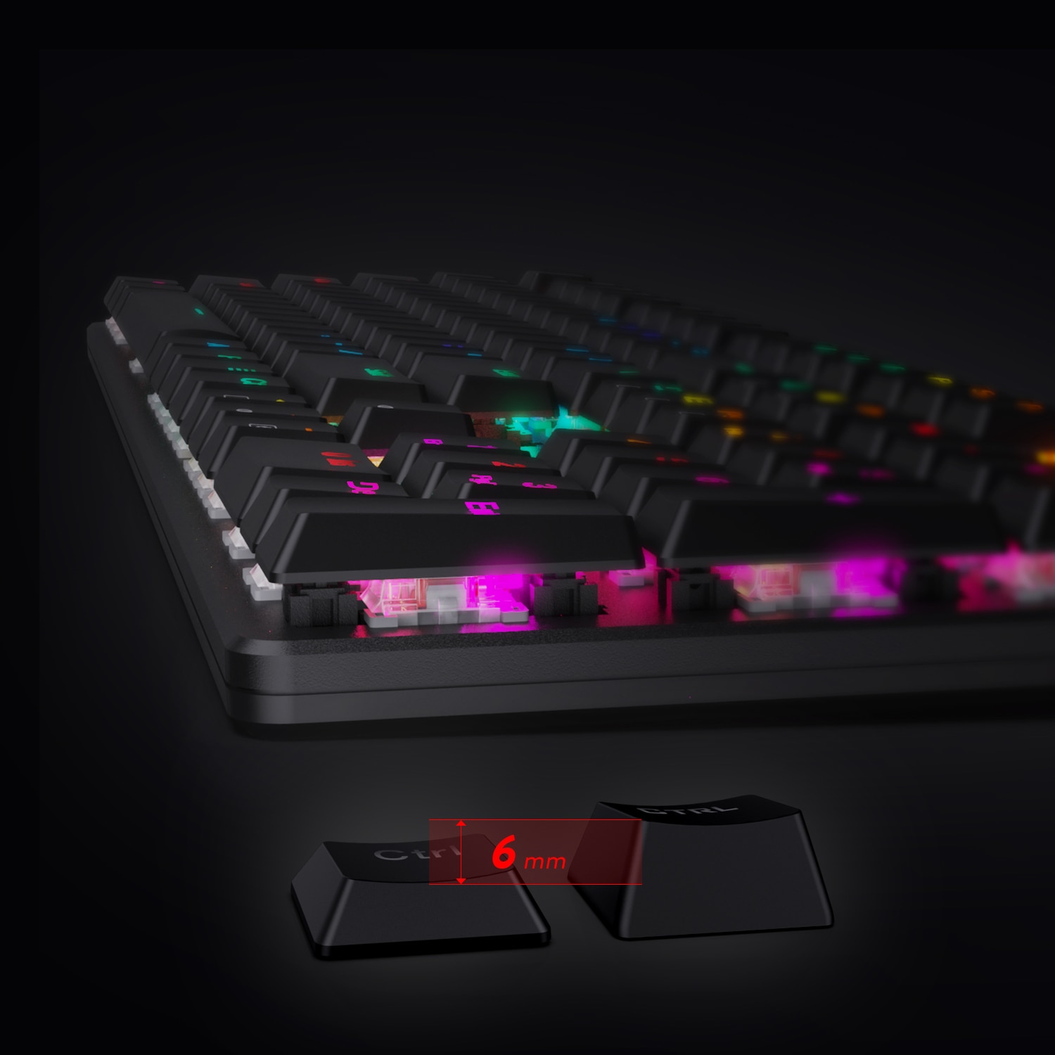 Redragon K589 Shrapnel RGB Low Profile 104 Keys Anti-ghosting Mechanical Keyboard -Blue Switch
