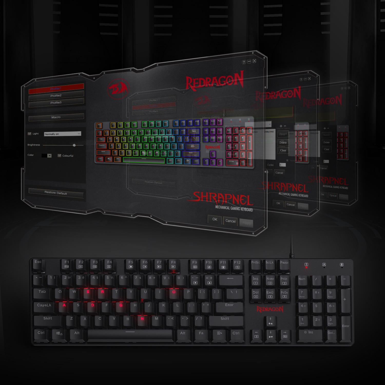 Redragon K589 Shrapnel RGB Low Profile 104 Keys Anti-ghosting Mechanical Keyboard -Blue Switch