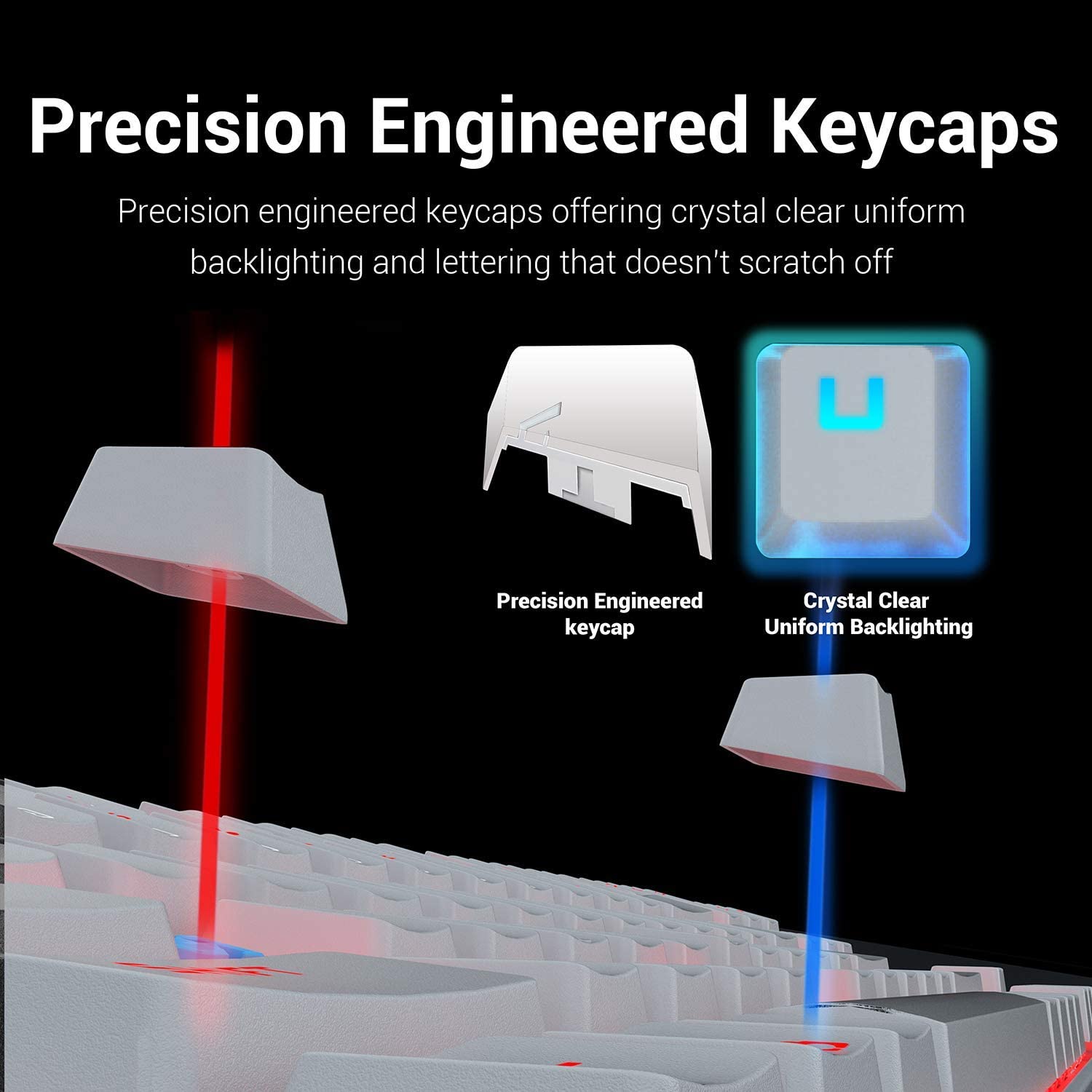 Redragon K552 KUMARA 87 Keys Mechanical Gaming Keyboard RGB LED Backlit Wired - White