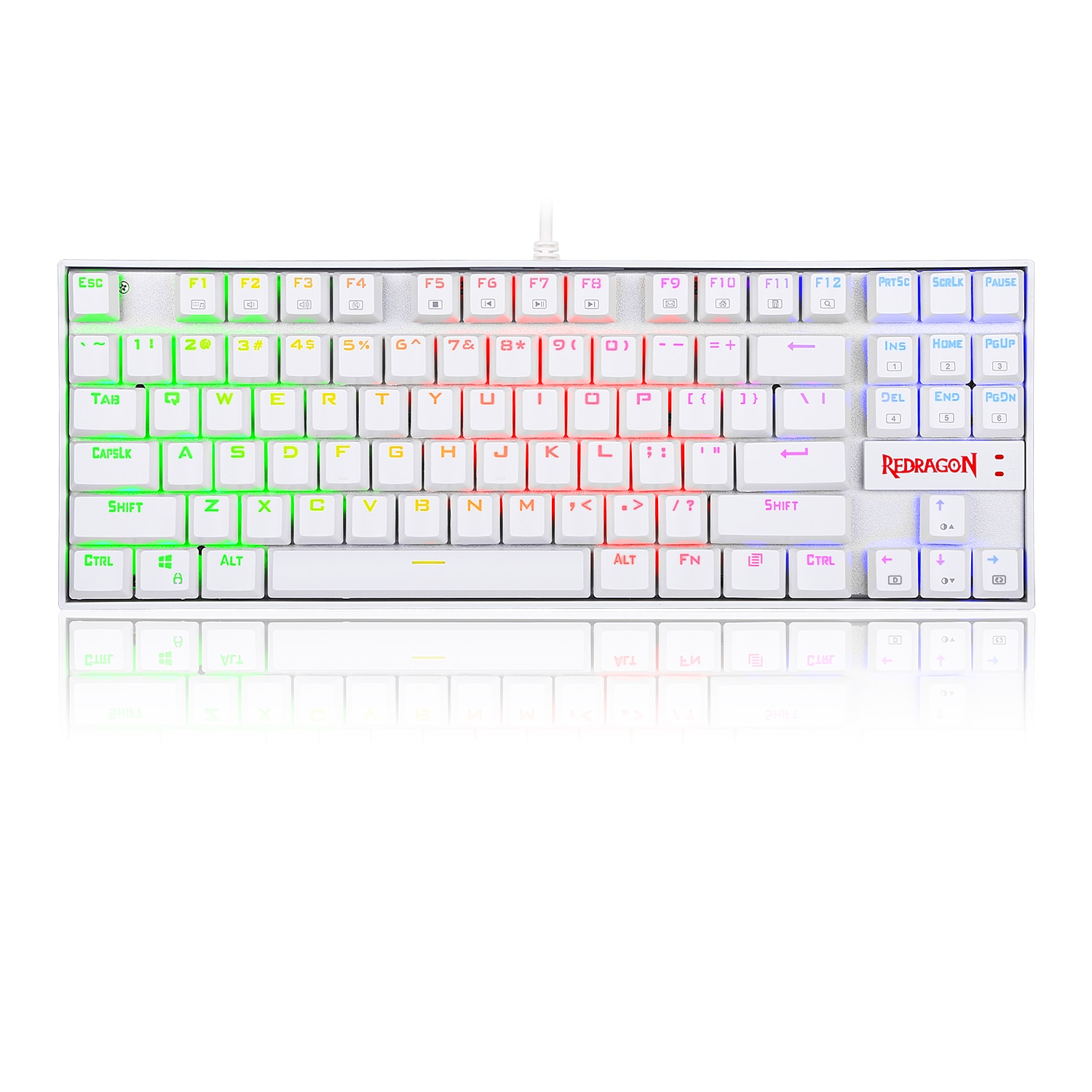 Redragon K552 KUMARA 87 Keys Mechanical Gaming Keyboard RGB LED Backlit Wired - White