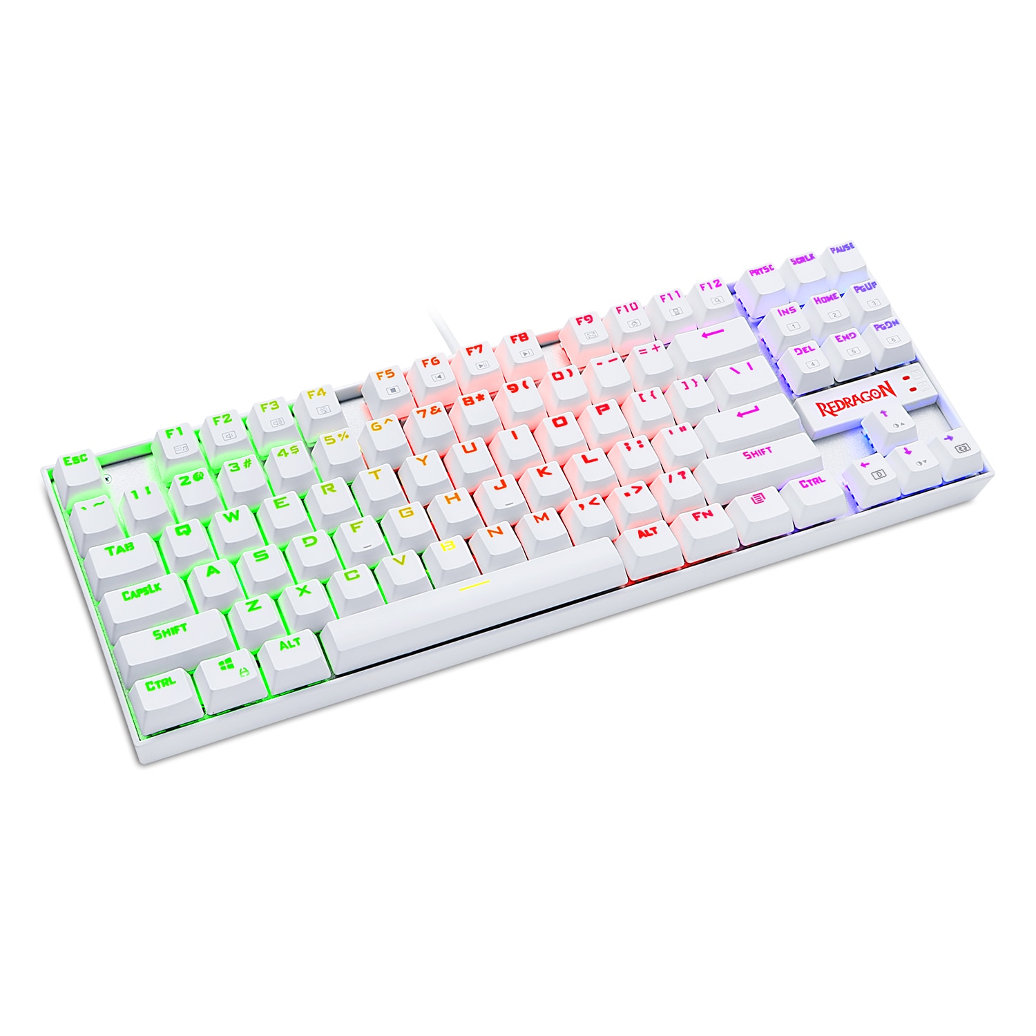 Redragon K552 KUMARA 87 Keys Mechanical Gaming Keyboard RGB LED Backlit Wired - White