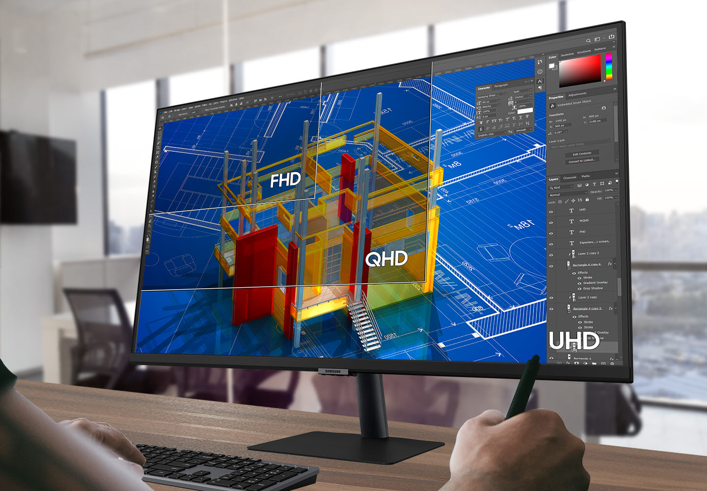 Samsung S70A 27\" IPS 4K UHD HDR 10 Borderless Design Eye Care