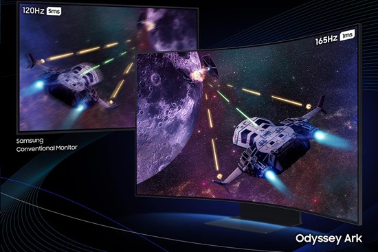 SAMSUNG Odyssey Ark 55\" Curved 1000R 4K UHD 165Hz 1ms HDR10 Quantum Mini-LED Multi View,