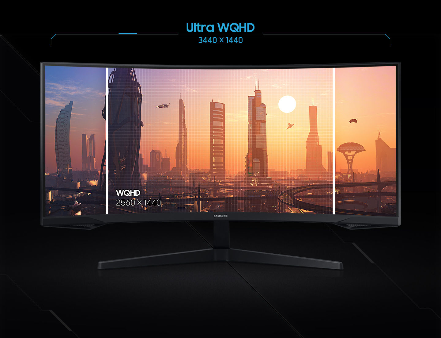 SAMSUNG 34\" Odyssey G5 UWQHD HDR 165hz 1000R Curved Ultra Wide