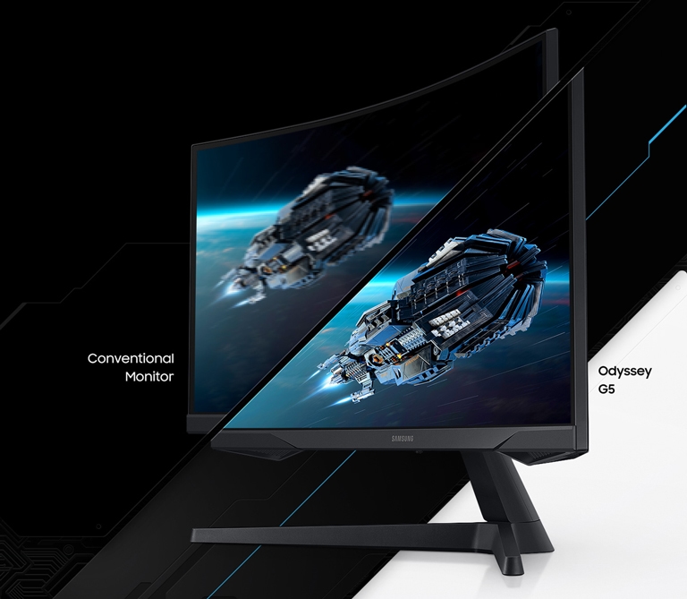 SAMSUNG 34\" Odyssey G5 UWQHD HDR 165hz 1000R Curved Ultra Wide