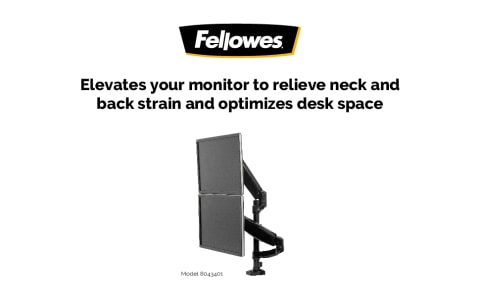 Fellowes Platinum Series Dual Stacking Adjustable Monitor Arm - Black