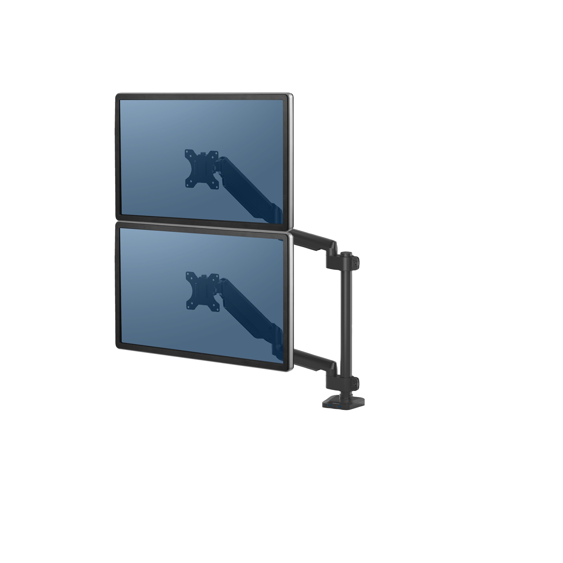 Fellowes Platinum Series Dual Stacking Adjustable Monitor Arm - Black