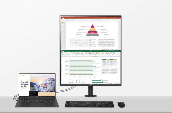 LG 28MQ780-B 28\" SDQHD 2K Nano IPS HDR10 DualUp Monitor with Ergo Stand USB Type-C (90W PD) - Black
