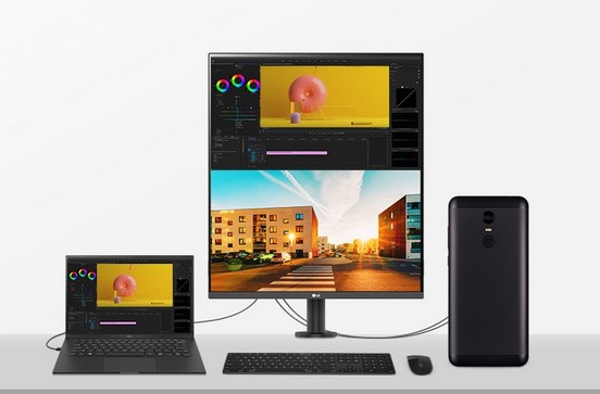 LG 28MQ780-B 28\" SDQHD 2K Nano IPS HDR10 DualUp Monitor with Ergo Stand USB Type-C (90W PD) - Black