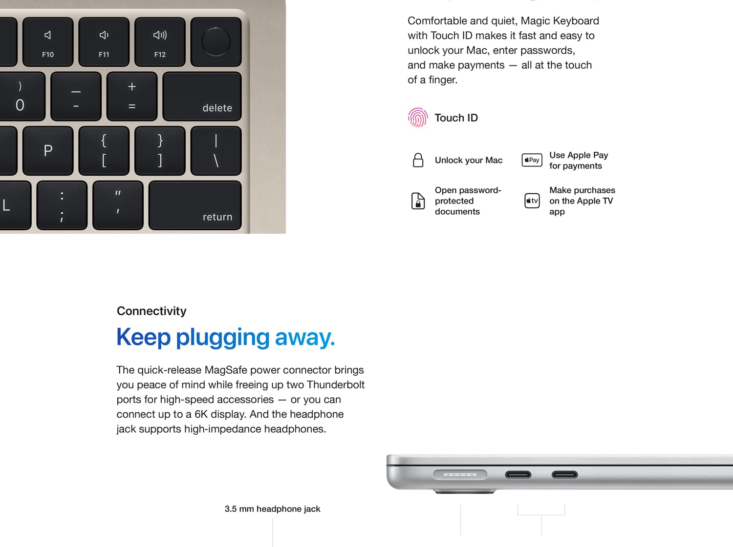 Apple MacBook AIR 13 (2022) 256GB Apple M2 8‑Core CPU & 10‑Core GPU Retina True Tone - StarLight
