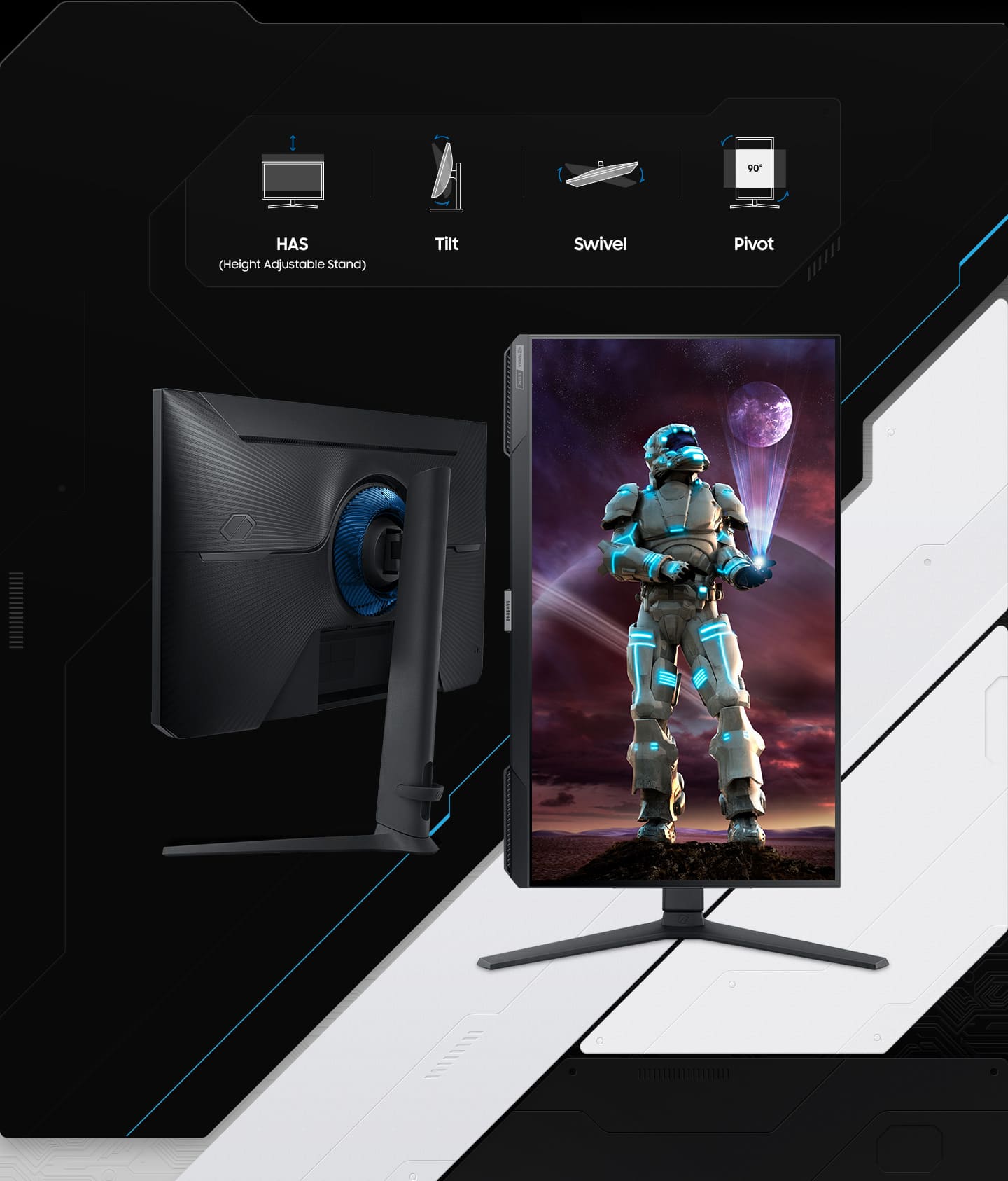 SAMSUNG 27\" Odyssey G4 IPS Full HD 240hz 1MS G-Sync Compatible Ergonomic Stand Gaming Monitor