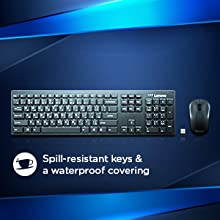 Lenovo 100 Wireless Combo Keyboard with Mouse Arabic / English - Back