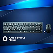 Lenovo 100 Wireless Combo Keyboard with Mouse Arabic / English - Back