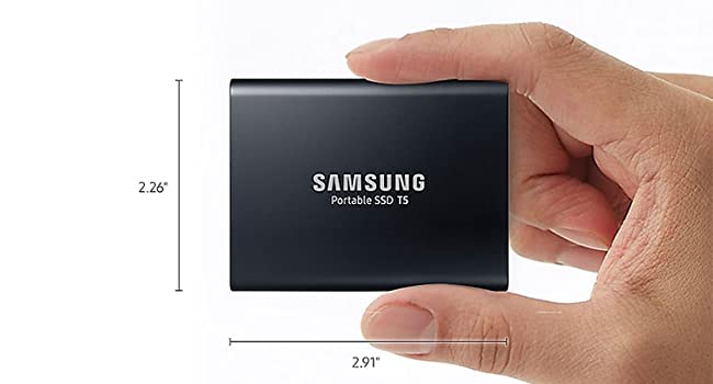 Samsung 2TB T5 USB 3.1 Type C Gen 2 Portable External SSD - Black