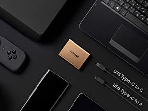 Samsung 2TB T5 USB 3.1 Type C Gen 2 Portable External SSD - Black
