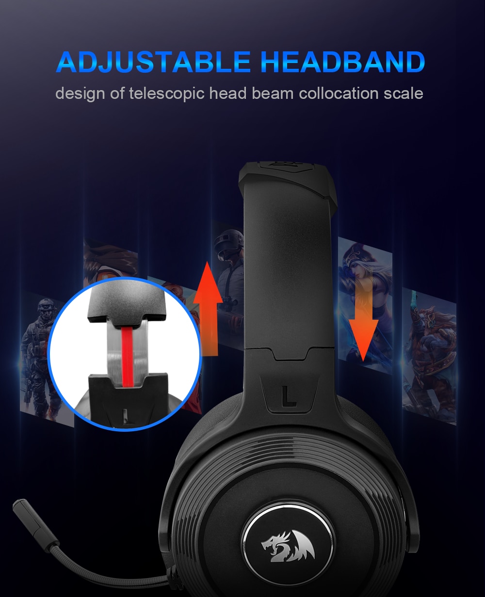 Redragon H818 Pro PELOPS Pro Wireless 7.1 Surround Sound up to 12 Hours Battery 40ft Signal Range