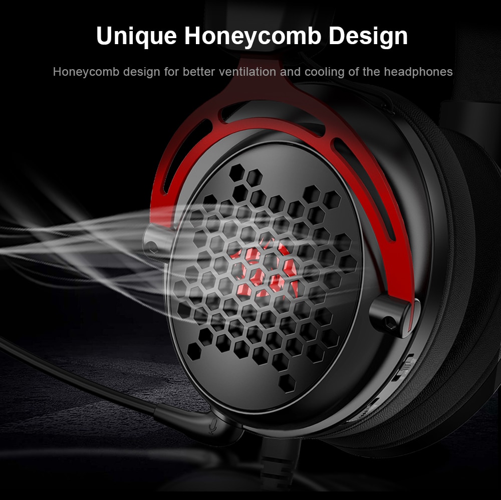 Redragon H386 Diomedes Wired 7.1 Surround Sound 53MM Drivers Detachable Microphone Audio Controls - Black