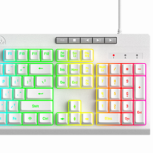 Redragon K512 Shiva RGB Backlit Multimedia Keys 6 Built-in Macro Keys - White