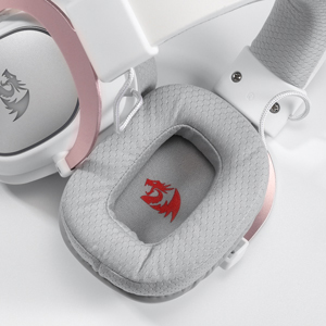 Redragon H510 Zeus-X RGB 7.1 Surround Sound 53MM Drivers Memory Foam Ear Pads w/Durable Fabric Cover - White