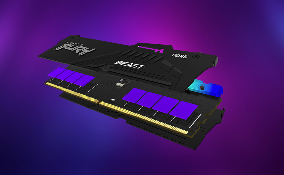 Kingston FURY Beast RGB 8GB (1 x 8GB) 5200MHz DDR5 Desktop Memory Infrared Sync Technology