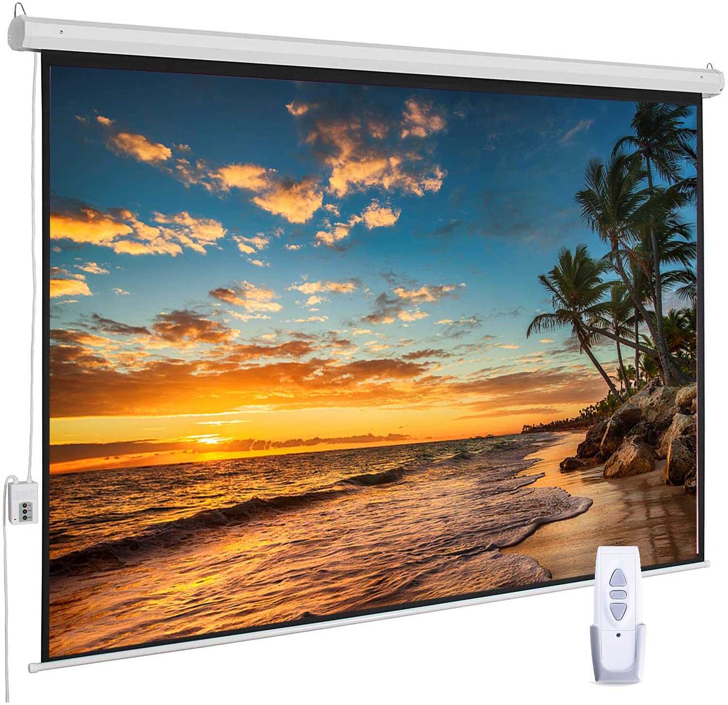 Motorized Projector Screen Wall Mount (240cmx240cm) with Remote