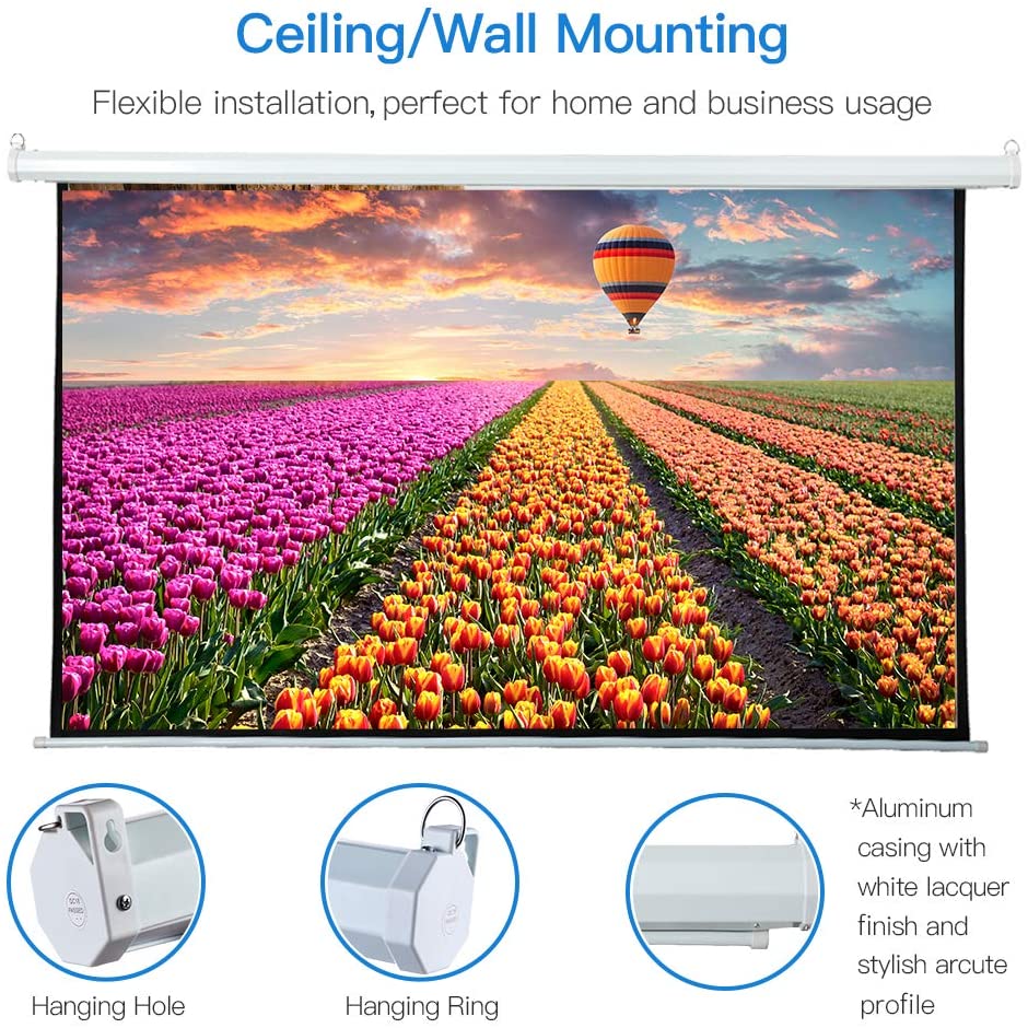 Motorized Projector Screen Wall Mount (240cmx240cm) with Remote