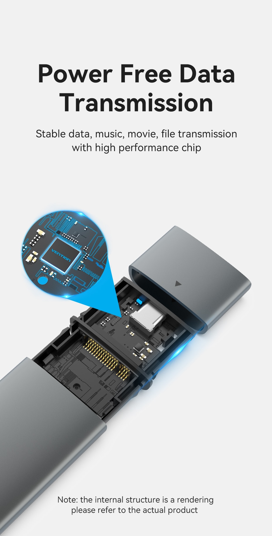 Vention M.2 NVMe SSD Enclosure Aluminum