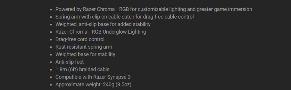 Razer Mouse Bungee V3 Chroma Mouse Cable Holder with RGB