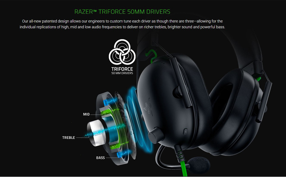 Razer BlackShark V2 X - Gaming Headset 7.1 Surround Sound - 50mm Drivers