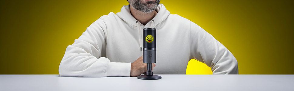Razer Seiren Emote Streaming Condenser Mic with Emoticon Display