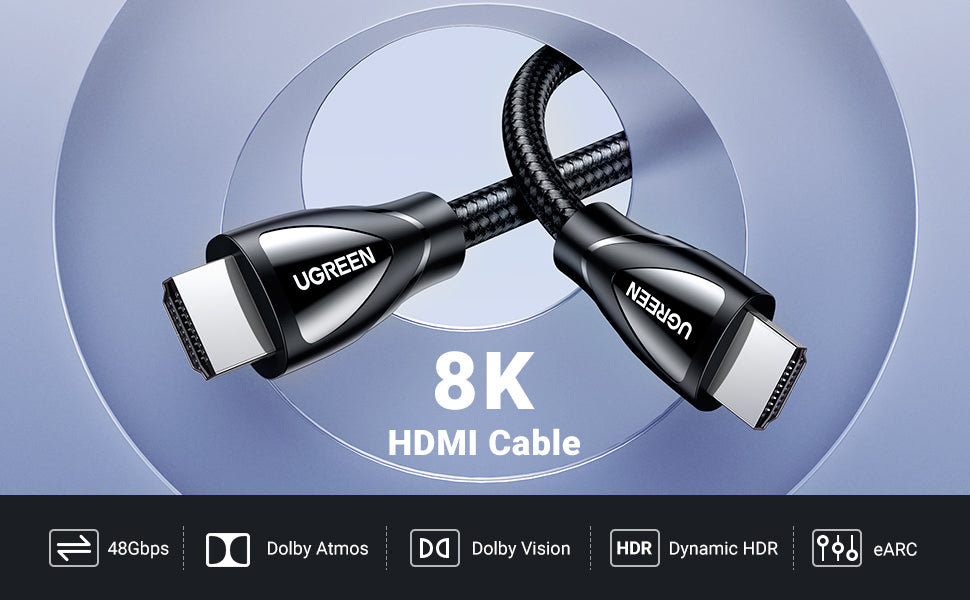 UGREEN 8K HDMI 2.1 48Gbps Super High Speed Cable – 3M