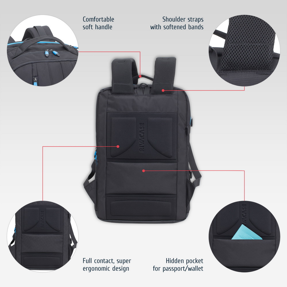 RivaCase 7860 Gaming backpack 17.3 - Black