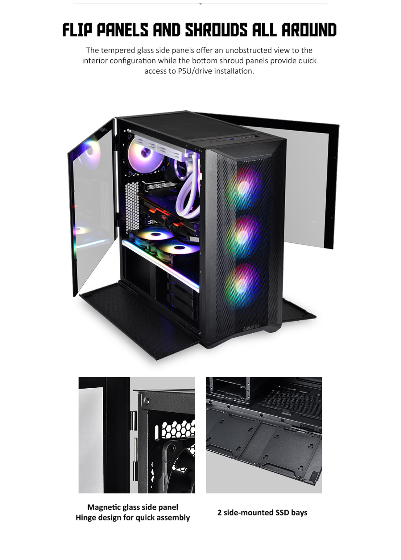LIAN LI LANCOOL II MESH C RGB Tempered Glass Type C Included - White