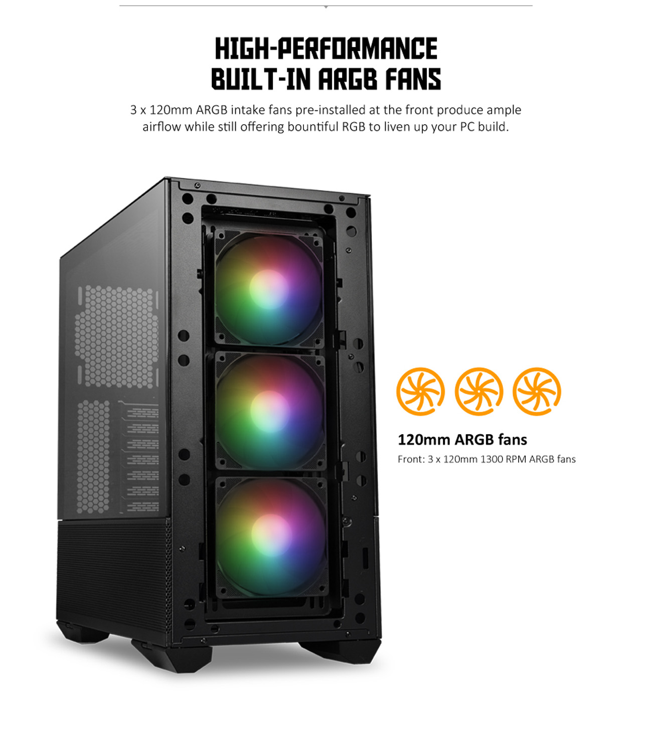LIAN LI LANCOOL II MESH C RGB Tempered Glass Type C Included - White