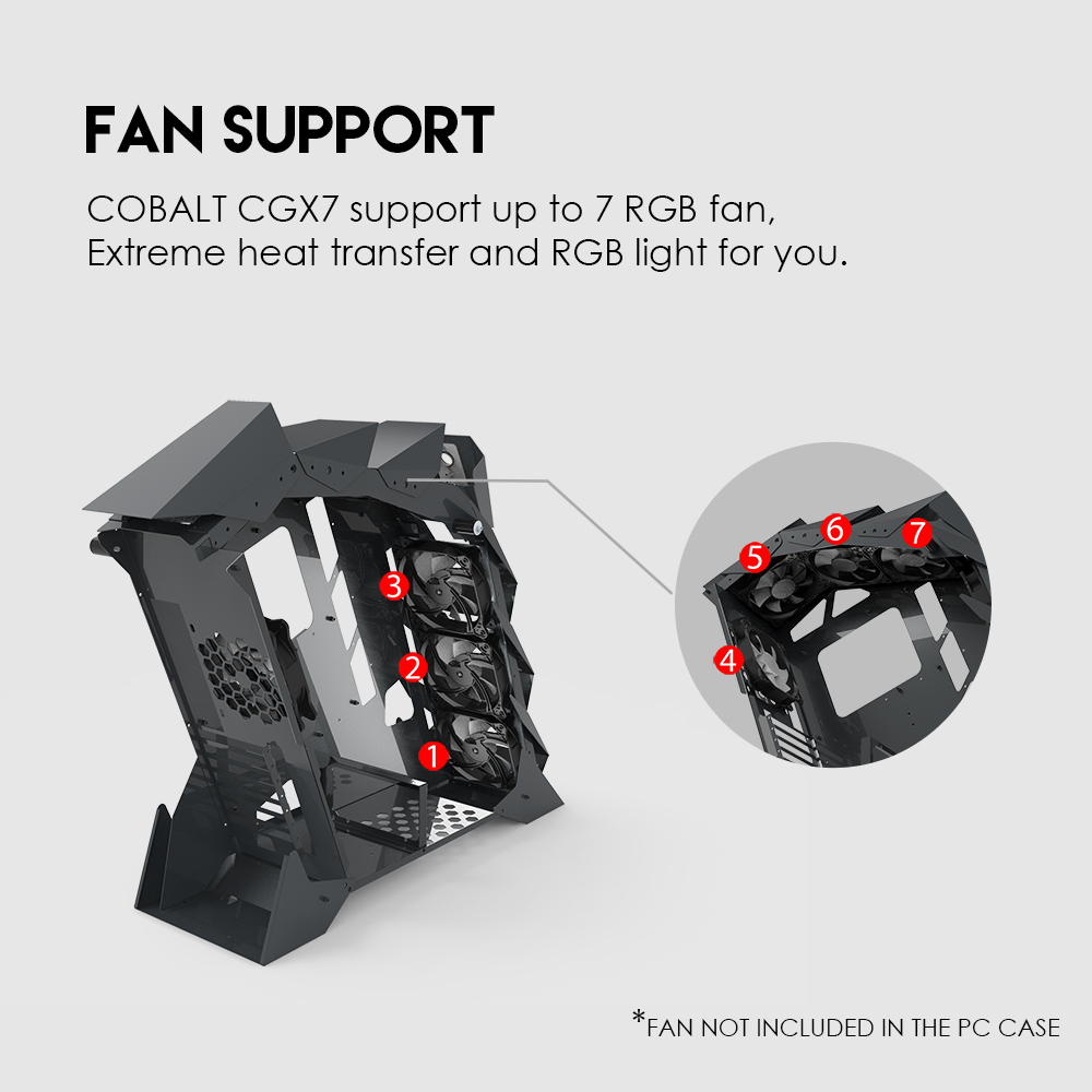 كيس جيمنج Fantech COBALT CGX7 RGB Middle Tower