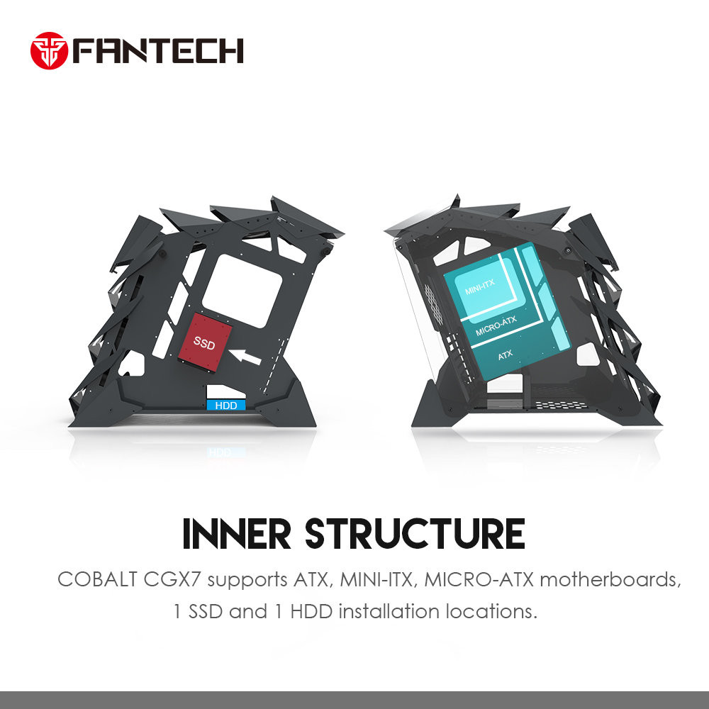 كيس جيمنج Fantech COBALT CGX7 RGB Middle Tower