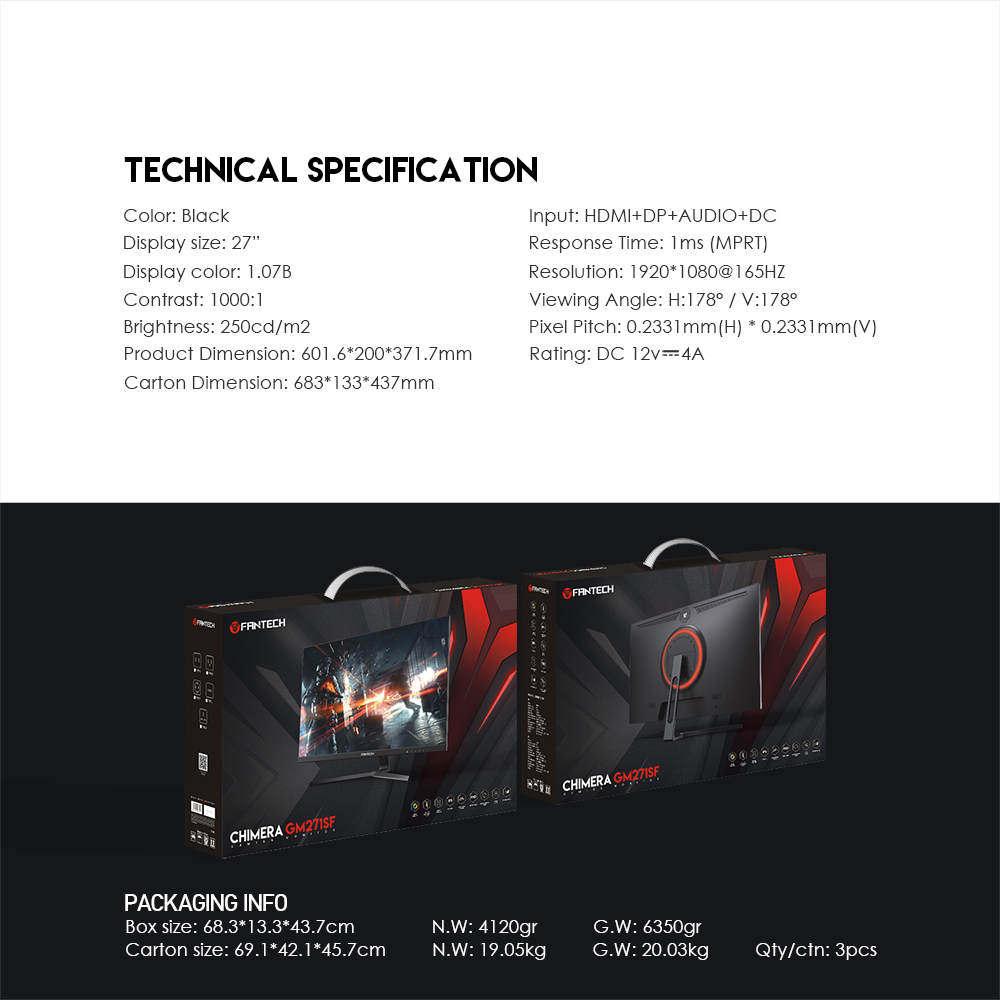 شاشة جيمنج Fantech CHIMERA GM271SF