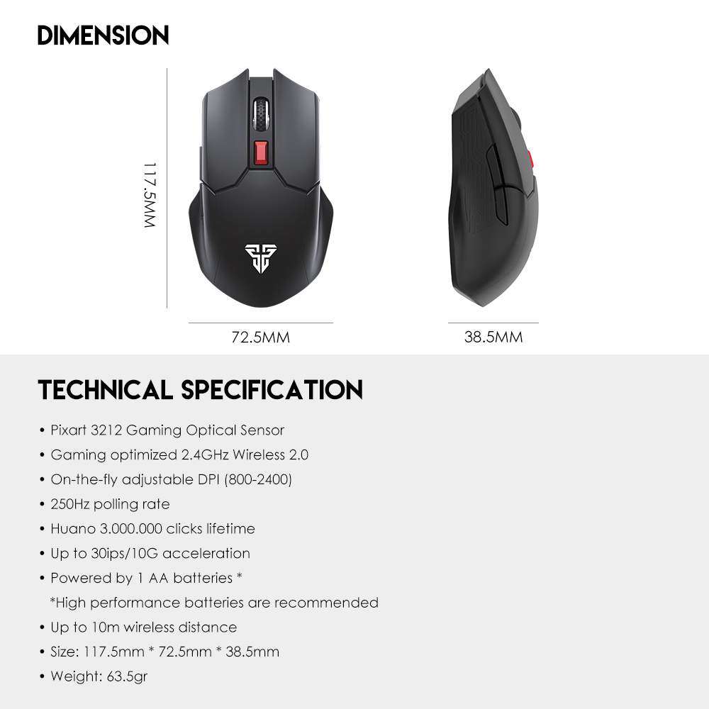 ماوس العاب لاسلكي Fantech CRUISER WG11