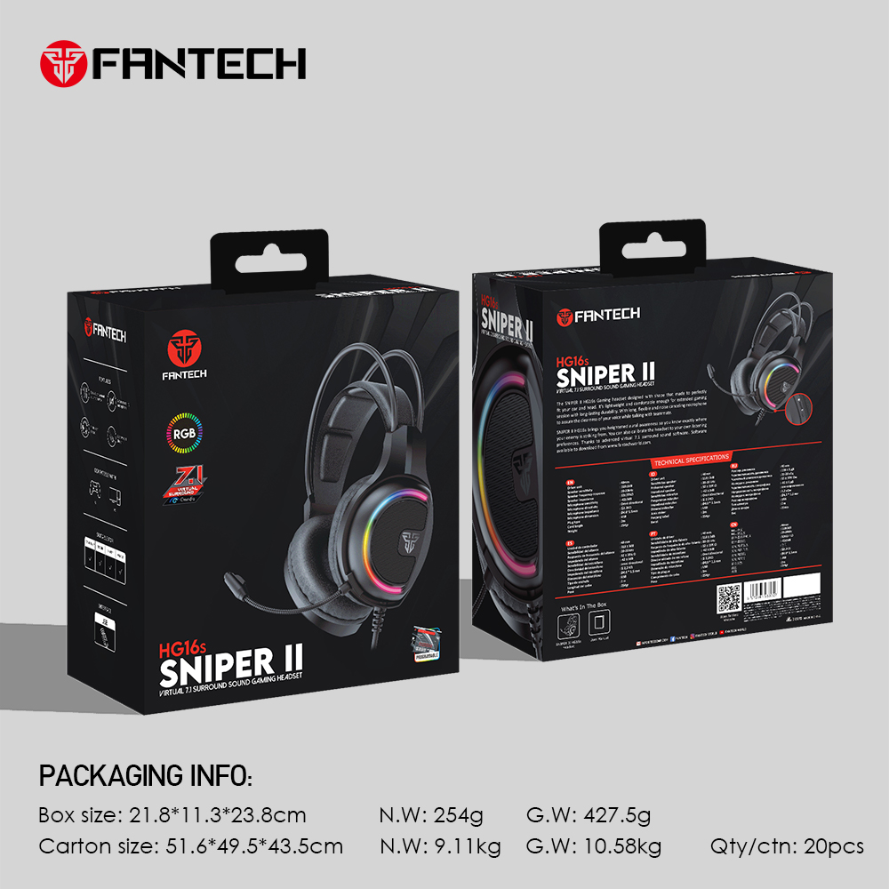 سماعة جيمنج محيطية FANTECH SNIPER II HG16s VIRTUAL 7.1