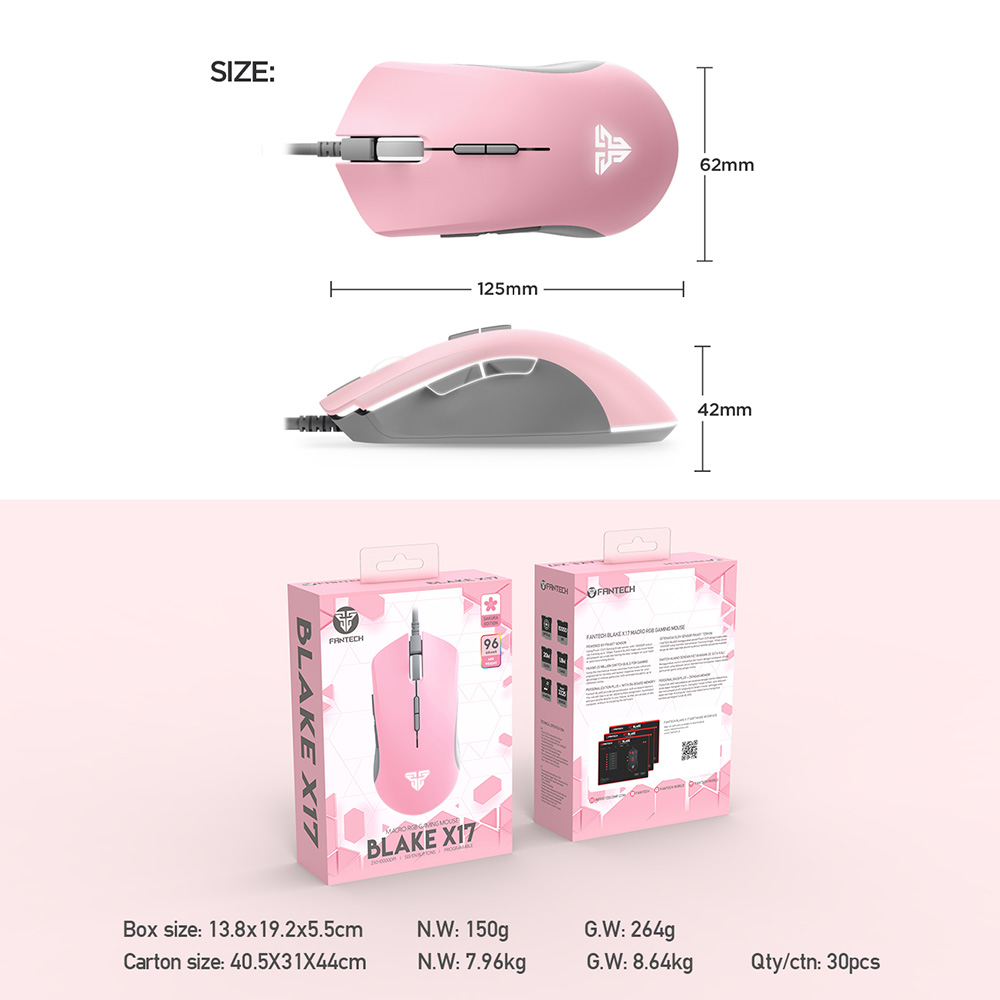 ماوس جيمنج اصدار ساكورا Fantech X17 Blake