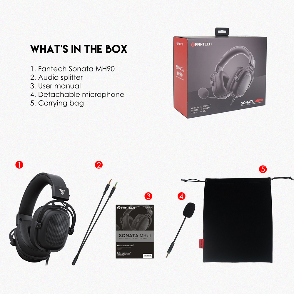 سماعة جيمنج FANTECH SONATA MH90 MULTI PLATFORM