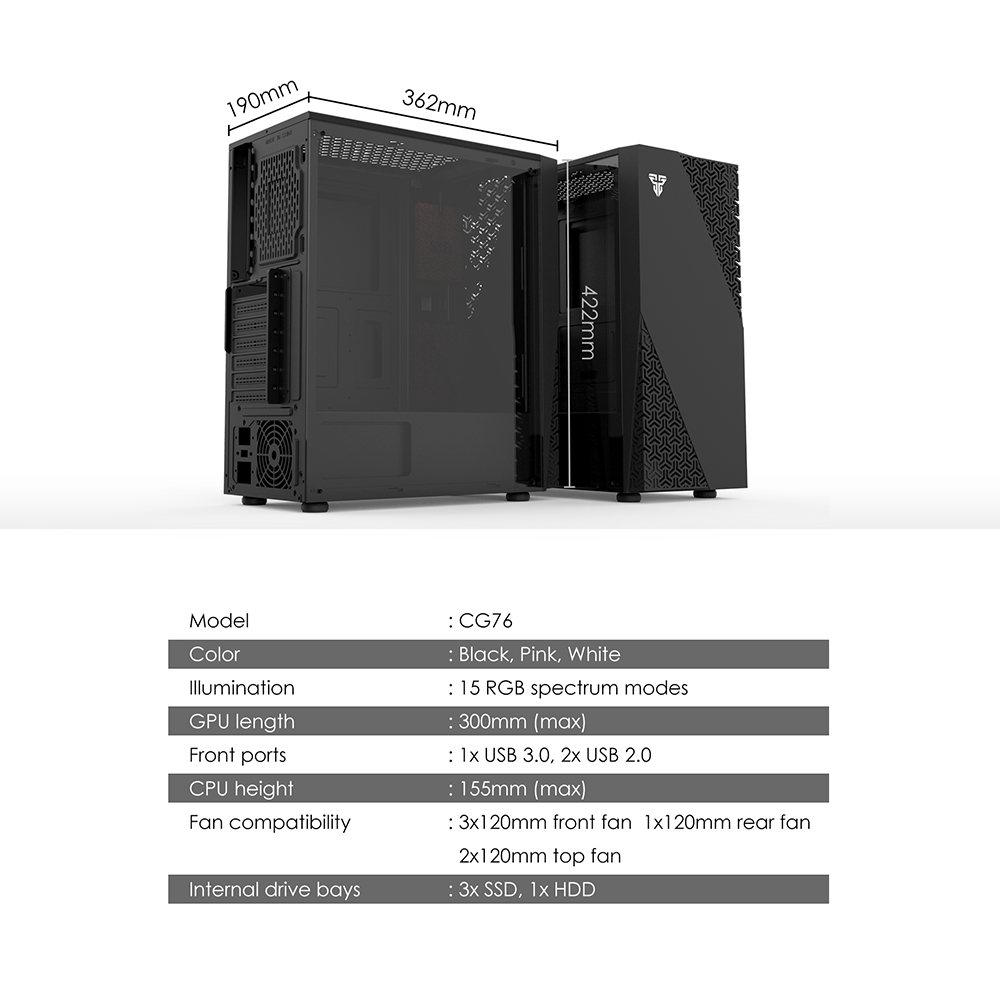 جيمنج كيس FANTECH CG76 MIDDLE TOWER