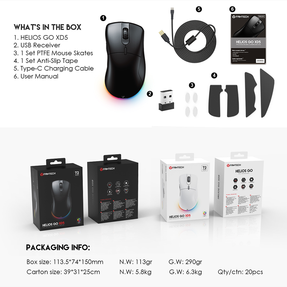 ماوس العاب اصدار الفضاء FANTECH HELIOS XD5