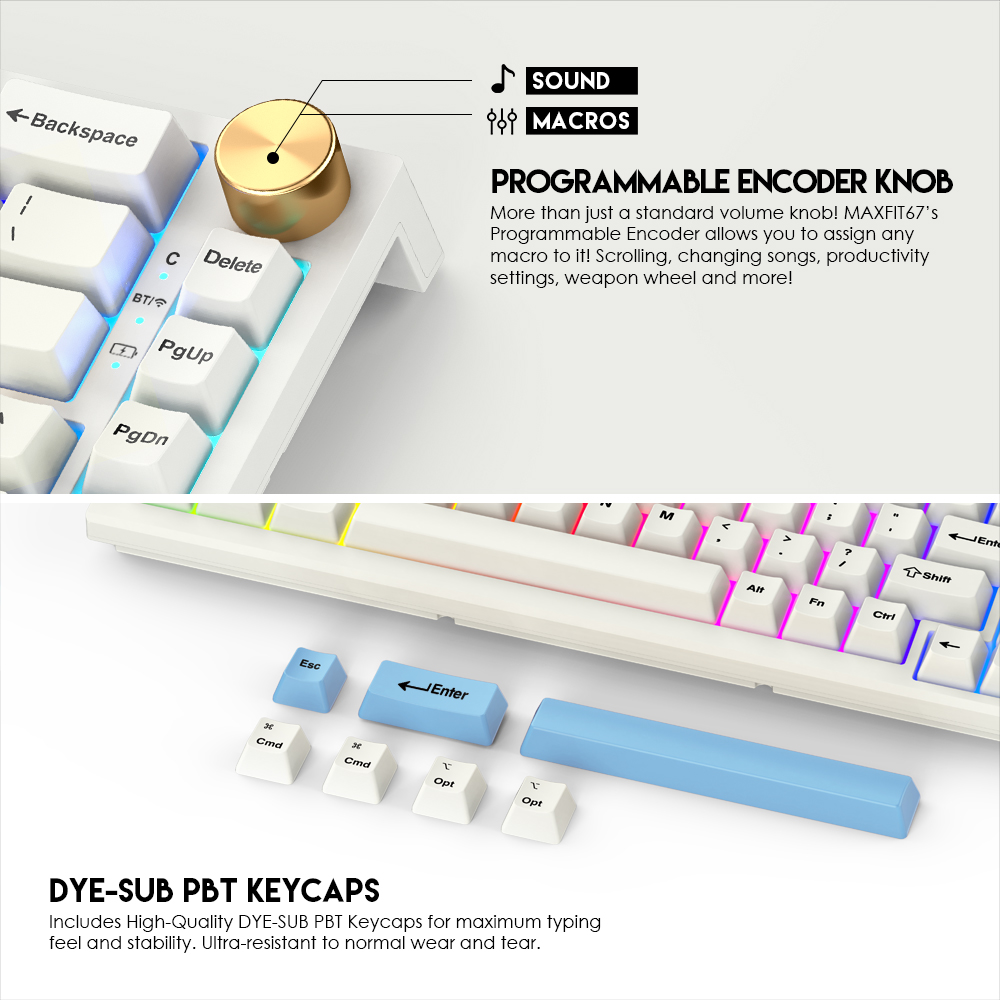 FANTECH MAXFIT67 MK858 MODULAR BLUETOOTH, WIRELESS RGB MECHANICAL KEYBOARD - SPACE EDITION