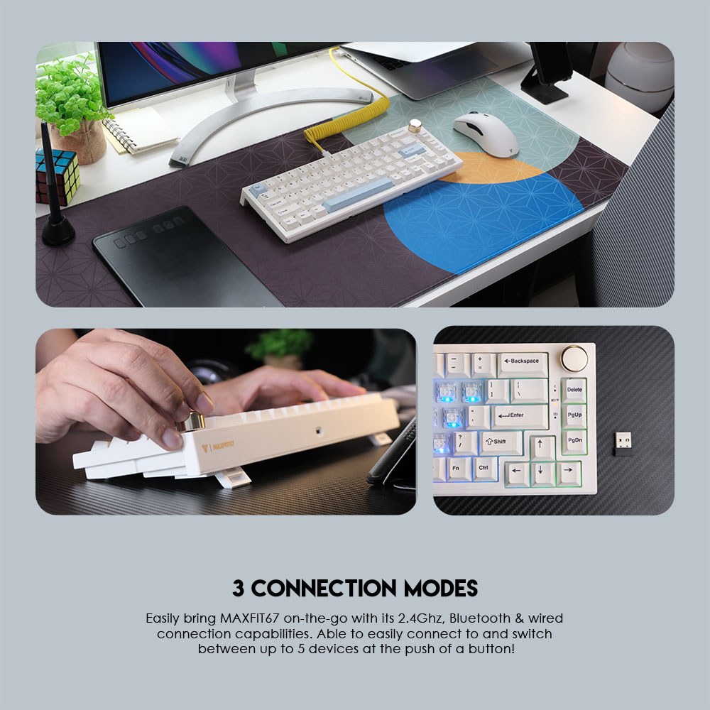 FANTECH MAXFIT67 MK858 MODULAR BLUETOOTH, WIRELESS RGB MECHANICAL KEYBOARD - SPACE EDITION