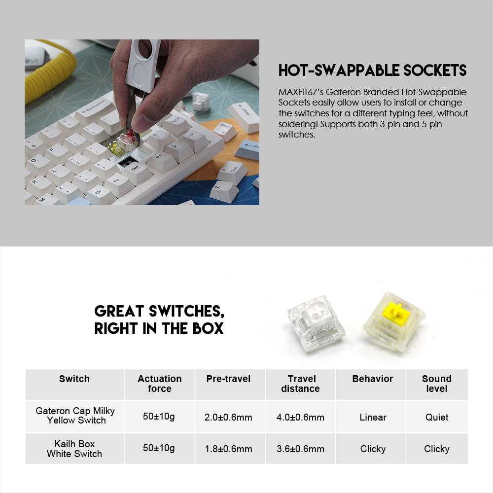 FANTECH MAXFIT67 MK858 MODULAR BLUETOOTH, WIRELESS RGB MECHANICAL KEYBOARD - SPACE EDITION