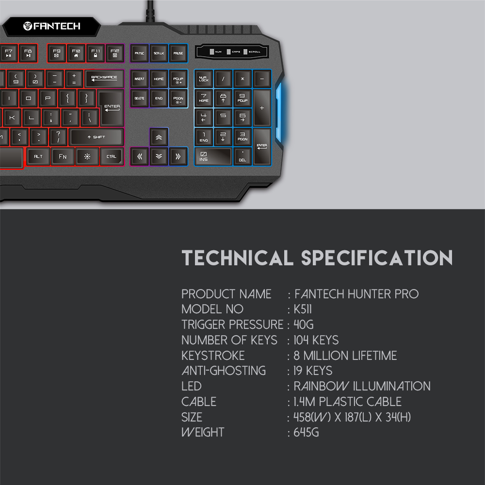 FANTECH K511 HUNTER Gaming Keyboard