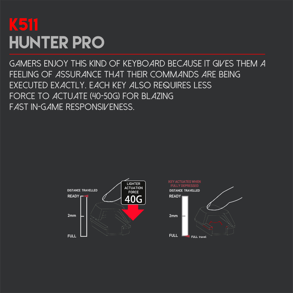 جيمنج كيبورد FANTECH K511 HUNTER